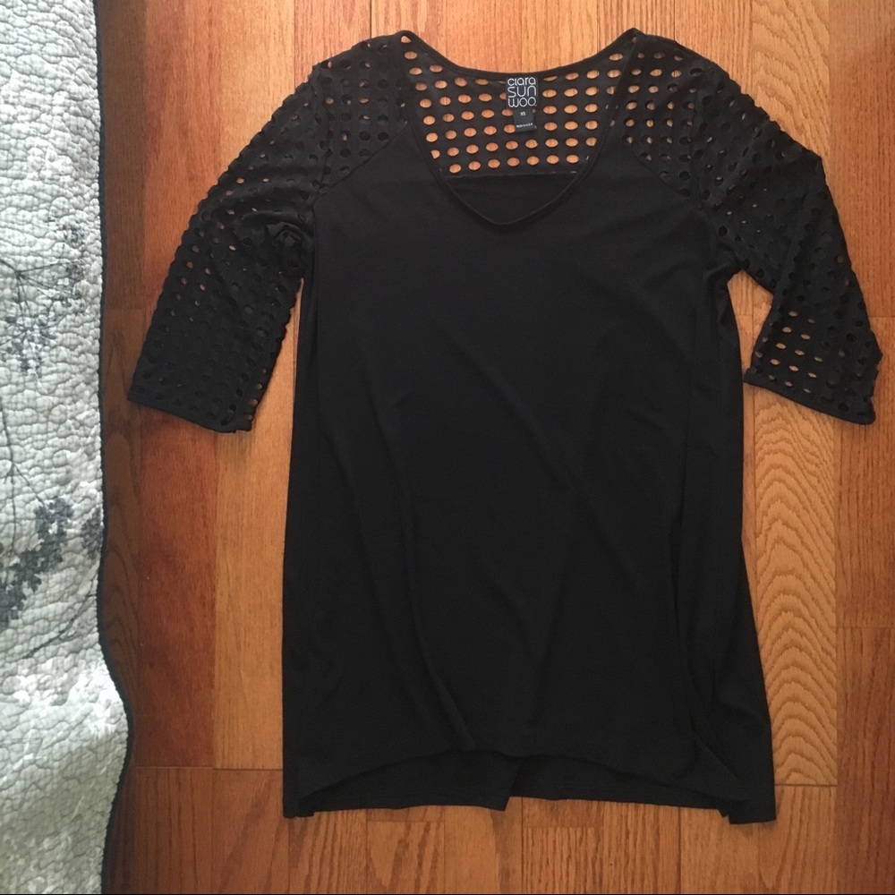 Clara Sun Woo Cut-Out Style Black Tunic XS